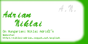 adrian niklai business card